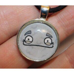 Casual Quirky Grey Cartoon Smile Pendant Necklace